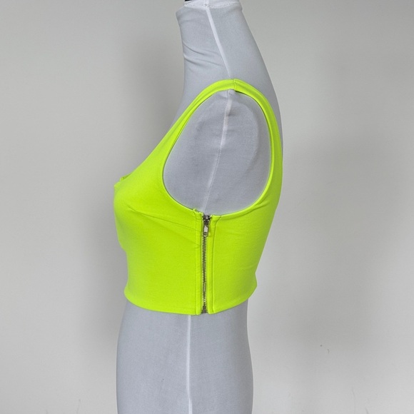 Vibrant Lime Green Crop Top Sz SM - Picture 3 of 4